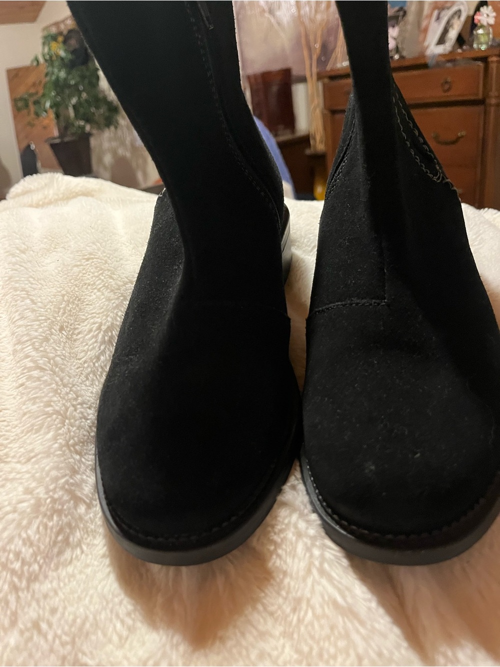 Clarks Black Suede Ankle Chelsea Boots